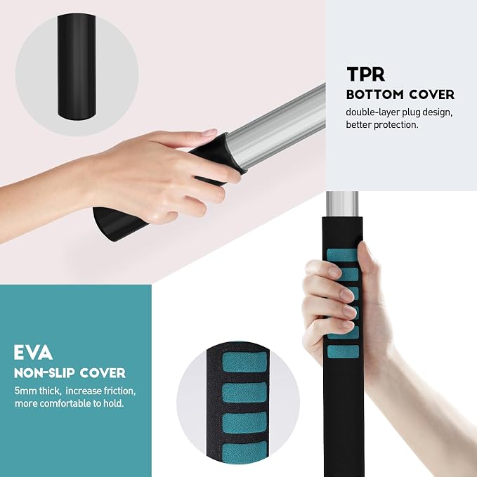 TelesPro 30 Feet High Reach Cobweb Duster with 6-24Ft Extension Pole, Webster Cobweb Duster with 5-Stage Telescopic Aluminum Pole, Spider Web Brush for Outdoor & Indoor Cleaning - Soft Bristles.