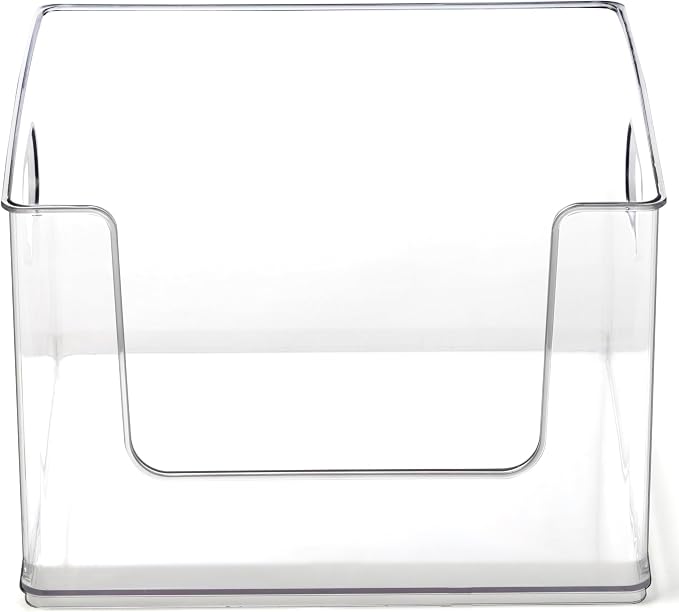 BINO | Stackable Plastic Storage Bins, Open-Front - Clear | THE CLARUS COLLECTION | Pantry Organizers and Storage Containers | Fridge Organizer Bins | Kitchen Cabinet Organizer | Medicine Cabinet Bin