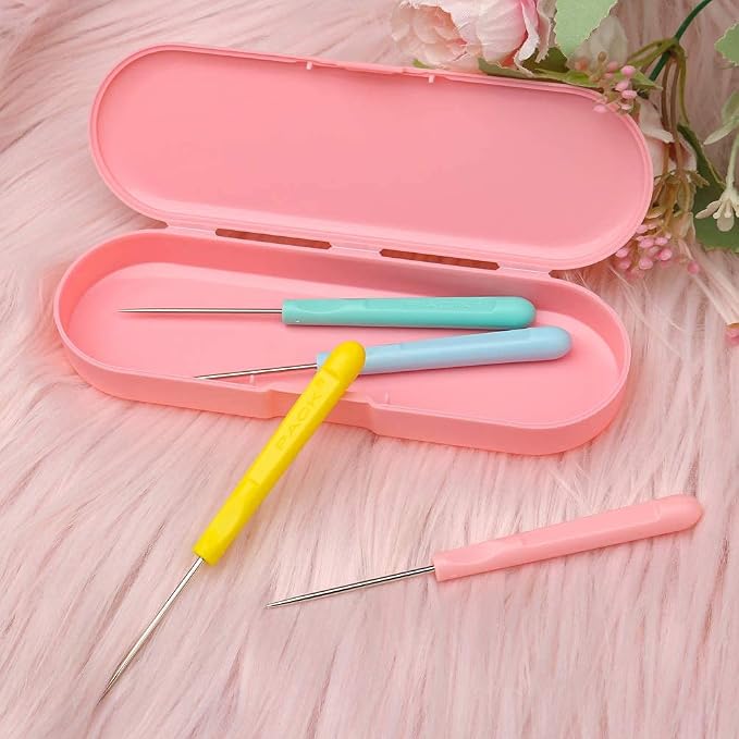 4Pcs 5.2 Inches Sugar Stir Needle, Cookie Scribe Needles Cake Decorating Needle Tool Cookie Decoration Supplies for Baking Lovers(Pink)