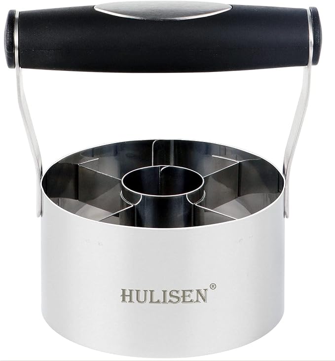HULISEN Donut Cutter & 3.5 inch Biscuit Cutter (Set of 2), with Soft Grip Handle, Bonus 2 Pcs Small Cookies Cutter - Stainless Steel Professional Baking Dough Tool Set, Gift Package