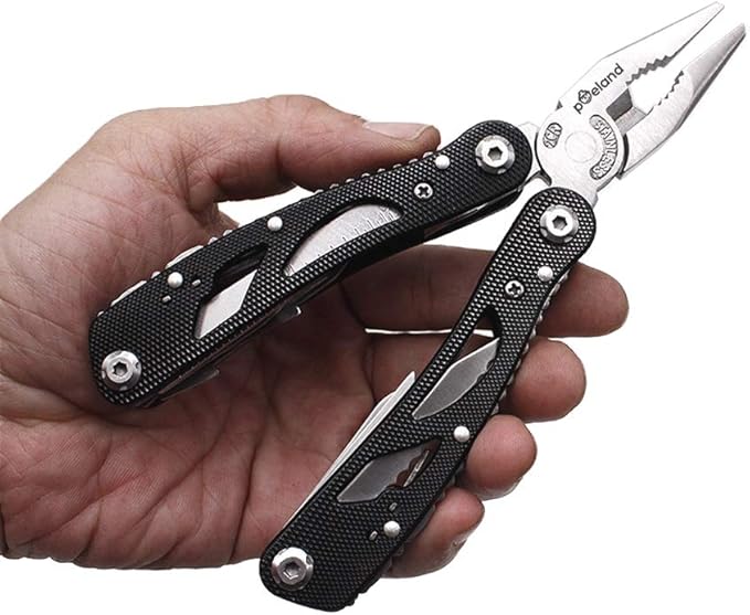 Multitool Pliers Set Stainless Steel Screwdriver Tool with 11 Screwdriver Bits Black