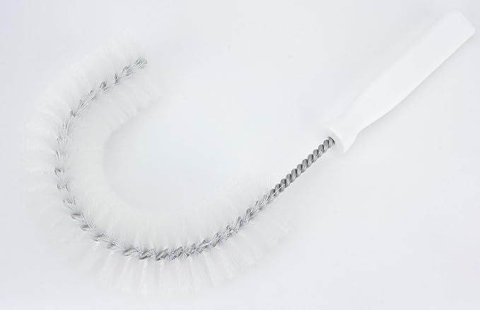 SPARTA Plastic Hook Dusting Brush, Clean-In-Place, Galvanized Wire with Threaded Hole for Dusting Surface of Curved Drains and Pipes, 11.5 Inch Length, White, (Pack of 12)