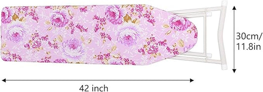 Foldable Ironing Boards Space Saver Ironing Board Adjustable Height 4-Leg Ironing Boards Lightweight Extra-Wide Clothes Ironing Board with Folding Legs for Household (42" x 30.71" x 11.81")
