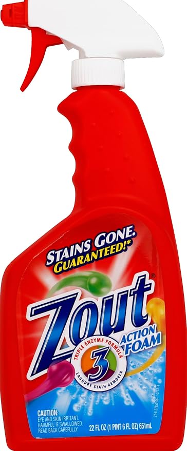 Zout Triple Enzyme Formula Laundry Stain Remover Foam, 22 Fl Oz (Pack of 1)