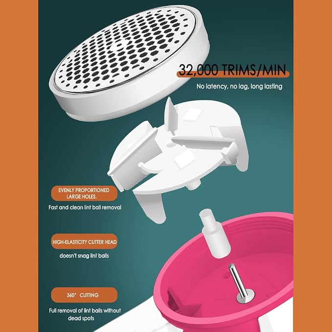 【High Power, High Efficiency】 Nayoge Electric Lint Remover,Fabric Shaver,Fuzz Remover,Remove Pilling of Clothes,Sweaters,Couch,Bed Sheets,Socks and Other Fabric,4 Stainless Steel Blades,USB Powered