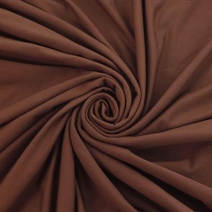 DTY Double-Sided Brushed Fabric 4 Way Stretch Jersey Knit Apparel 58/60" Wide (Brown)