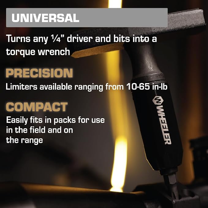 Fat Stix Individual Limiter 10-65 Inch-Pounds with Preset Torque, Accurately Tightens, Reversible, Compatible with Wheeler Fat Stix T-Handle Driver, for Gunsmithing, Reloading, and Torque Adjustment