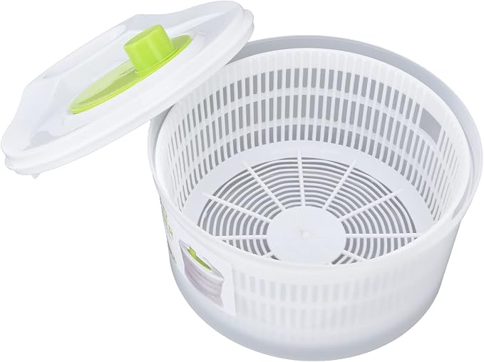 3L Salad Spinner,Fydun Versatile Lettuce Dryer with Colander & Bowl, for Berries, Fruits, and Veggies, White & Green