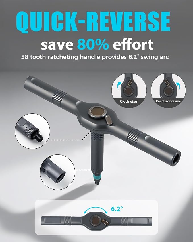 Ratchet Screwdriver Set, magnetic Screwdriver sets, S2 Steel Bits, DIY Combination Flexible Shaft, Suitable for Furniture Assembly, Precision Electrical Appliance Repair, Bicycle Tools