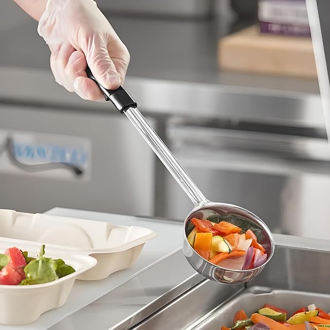 OCS Parts 2-Pack 6 Ounce Perforated and Solid Portion Spoons | Stainless Steel Dishwasher Safe Kitchen Multipurpose Portion and Serving Spoons