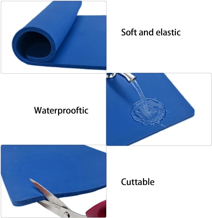 LGIB Silicone Heat Press Mat 15x12 Inch, Heat Resistant & Fireproof, Double Sided Washable Heat Press Pad for Vinyl Ironing HTV Transfer Sublimation & Crafting Projects,Blue