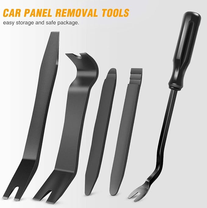 GOOACC 5 PCS Nylon Auto Trim Removal Tool Kit No-Scratch | Removal Tool Kit for Car Clip Panel & Audio Dashboard Dismantle Black