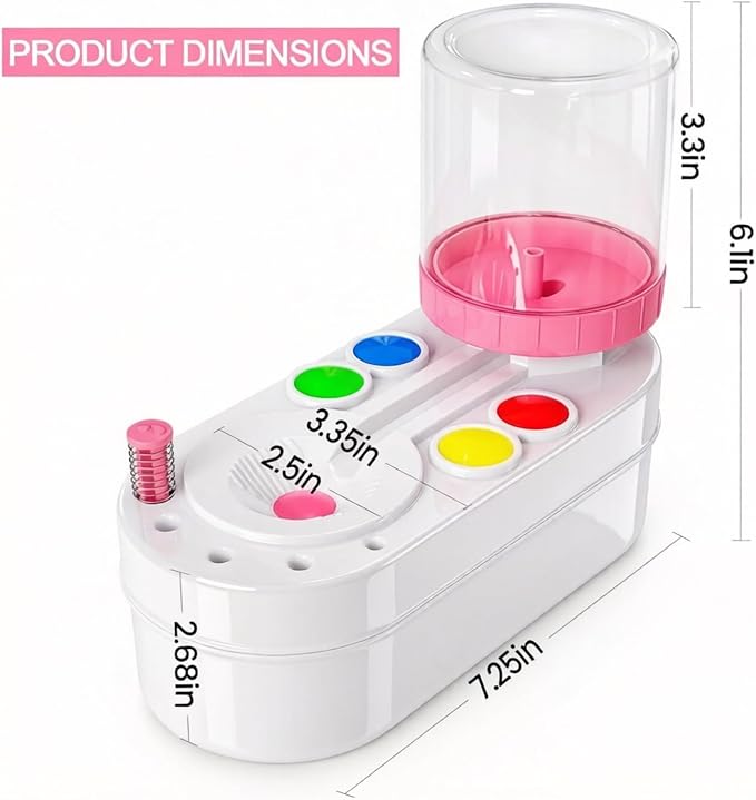 2026 Upgraded Paint Brush Cleaner Tool, Painting Station with Brush Washer for Kids, Acrylic Watercolor Paint Water Dispenser, Art Supplies Paintbrush Rinser for Artists (Pink)