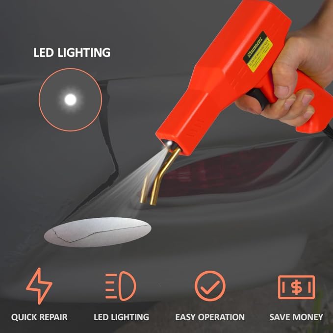 Plastic Welder,2 in 1 Plastic Welding Kit,Hot Stapler Car Bumper Repair Kit | SONNLER 1000PCS Hot Stapler For Car Bumper Crack Repair with Iron , Rods, Metal Mesh, Abrasive Paper, Aluminum Tape