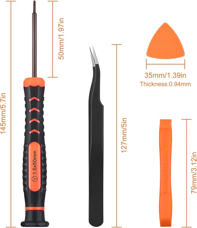 JOREST Screwdriver Kit for Switch, 6Pcs Repair Set with Triwing Y00,Y1,Phillips PH000, Tweezers, Crowbar, Triangle Pry, for Switch Lite, Joycon Controller, Wii, Gameboy Advance SP, Gamecube