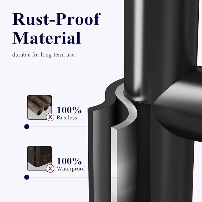 Kitsure Toilet Paper Holder Free Standing – Rustproof Metal Toilet Paper Stand for 4 Rolls with Anti-Slip Base and Shelf for Phone & Small Items, Bathroom Organizers and Storage, Medium, Black
