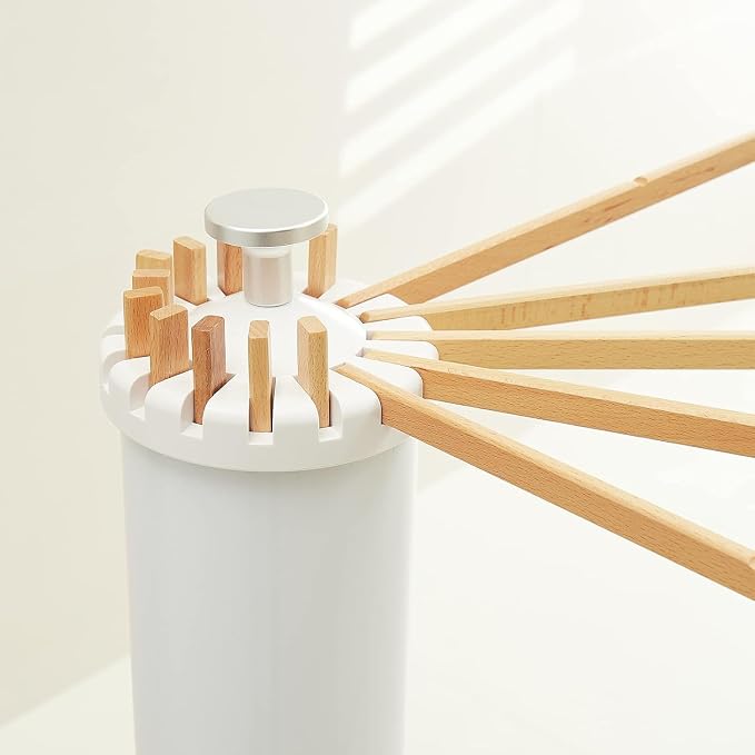 Wooden Tripod Clothes Drying Rack, Foldable Portable Garment Stand, Space Saving Laundry Drying Stand for Clothes, Indoor Outdoor Balcony Bedroom Laundry Organizer