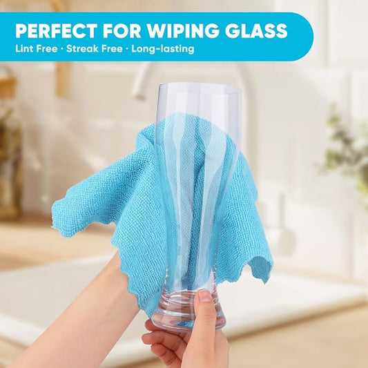Orighty Microfiber Cleaning Cloth, 400 Pack Highly Absorbent Cleaning Rags, Household Cleaning Supplies, Microfiber Towels Lint Free Cloths for House, Kitchen, Car Care, 12x11 Inch, Multicolor