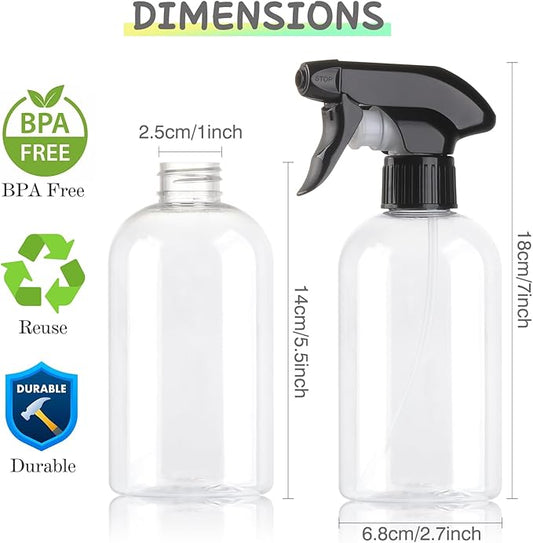Bynccea Spray Bottle Empty Spray Bottles PET -10 oz/300 ml Plastic Water Sprayer bottles Refillable Containers Fine Mist Small Spray Bottles for Hair,Cleaning Solutions, Cooking