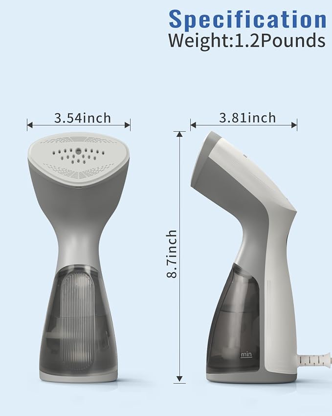 BEAUTURAL Steamer for Clothes, Portable and Handheld Garment Wrinkle Remover, Fast 25s Heat-up, 120V Only (Not for 220V Europe)
