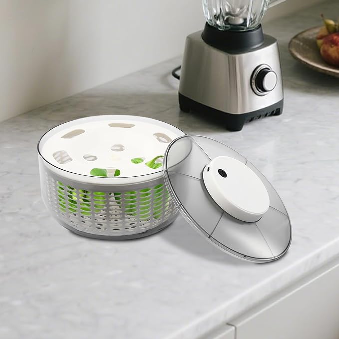 6.34Qt Electric Salad Spinner, Rechargeable Fruit Vegetable Dryer, Dehydrator with Draining Basket, for Home Kitchen Cafeteria Food Prep & Quick Drying Use