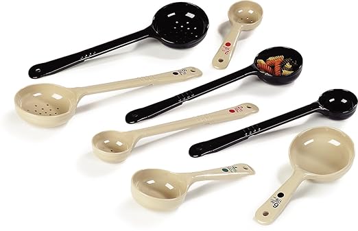Carlisle FoodService Products Measure Miser Plastic Measuring Spoon with Short Handle, 2 Ounces, Beige, 1 Count (Pack of 1)