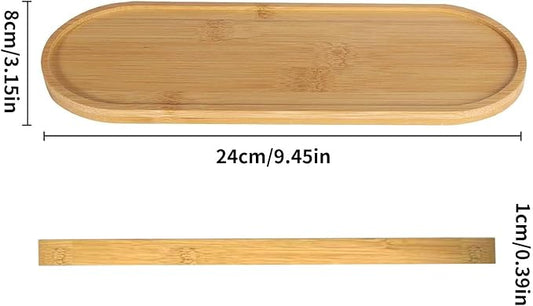 Bamboo soap Dispenser Tray, Bathroom Countertop T ray Kitchen T ray Bamboo T ray Sink Tray Dresser Jewelry Ring Dish, Comestic Holder Bathtub Organizer, Ideal for Jewelry, Cosmetics( 24 × 8 cm)