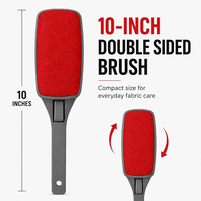 3-Pack Reusable Lint Brush for Clothes, Double Sided Pet Hair Remover Brush with Swivel Head, Fabric Lint Remover for Couch, Furniture, Bedding and Upholstery