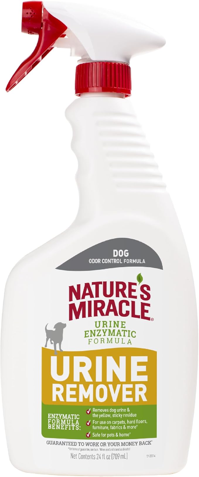 Nature's Miracle Dog Urine Remover, Enzymatic Cleaner, 24 oz | Removes Dog Urine & Yellow Sticky Residue, For Use on Multiple Surfaces, Safe For Pets and Home*, Freshens With Light Scent