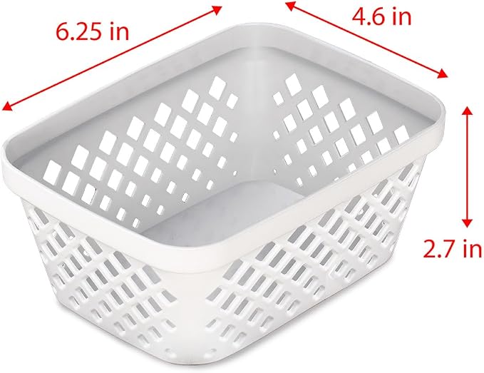 Glad Plastic Storage Basket Set - Multipurpose Drawer Trays, Kitchen Pantry Containers, and Bathroom Bins - Small Organizers, White, 6.25" L x 4.6" W x 2.7" H, 9 Count (Pack of 4)
