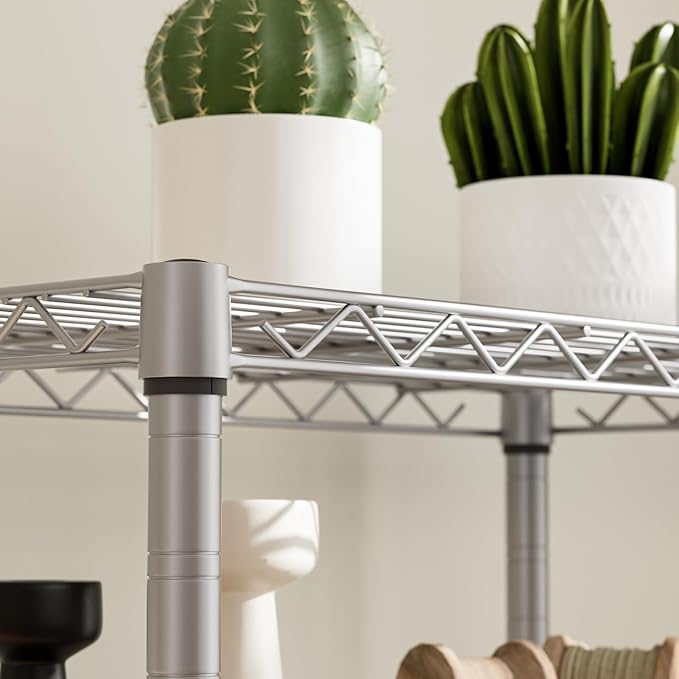 Golpart 6Tier Adjustable Storage Shelves Metal Wire Shelving Standing Shelf | Utility Heavy Duty Unit Rack Closet Organize for Home Kitchen Laundry Room Organization Pantry 12"Dx22"Wx69"H Grey