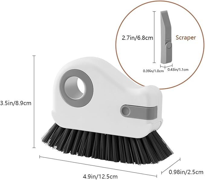 Groove Cleaning Brush 2 in 1 Grout Cleaner Tool Grip Brush Hard Bristle Crevice Cleaning Brush for Sliding Door Track, Window Sill, Window Seal