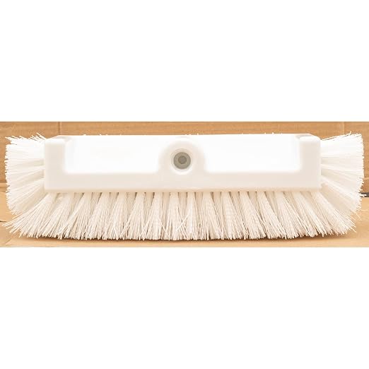 SPARTA Multi-Level Tile Scrub Brush 12" Wide Brush Head, Heavy-Duty Tile Cleaning Brush with End Bristles for Commercial Tiles, Tubs and Floor, Plastic, 12 Inches, White