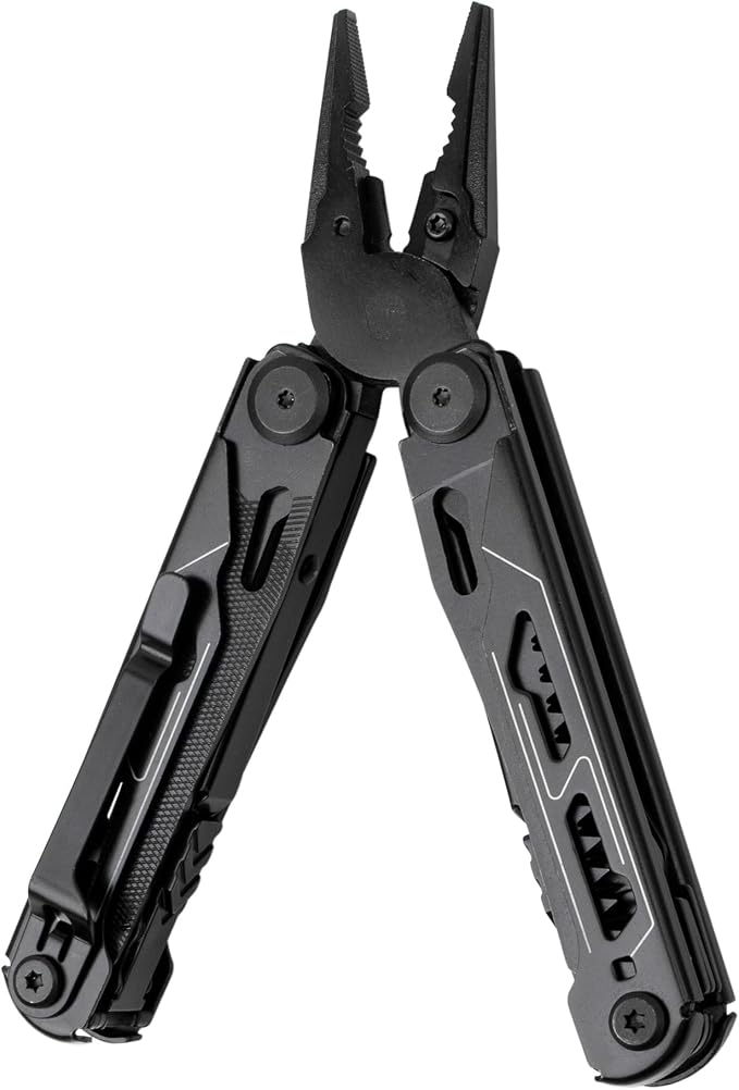 Professional Multi-Tool Set With Large Folding Scissors, Heavy-Duty Pliers, Folding Knife, And Nylon Carry Case. Perfect For Camping, Outdoor Repairs, And Everyday Tasks