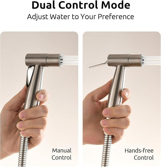 Arofa Hands-Free Handheld Bidet Sprayer for Toilet, Dual Control Mode Spray Handheld Bidet with Adjustable Water Flow, Bidet Toilet Sprayer with Bidet Hose for Feminine Wash