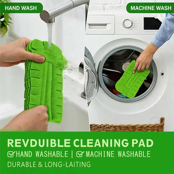5 Pcs Reusable Fleece Duster Refills with Handle Washable Cleaning Pads | 360, heavy duty, electrostatic, fan, blinds, furniture, window, ceiling, cobweb, bendable, no scratch, auto, keyboard, shelf