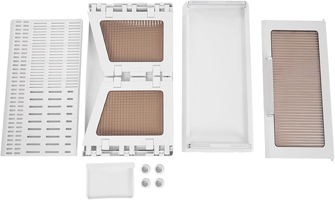 Dish Drying Rack with Lid Cover - 2-Tier Foldable Drain Board, 33lb Capacity Countertop Organizer for Plates, Bowls & Utensils, Space Saving Kitchen Storage (Tea Color)