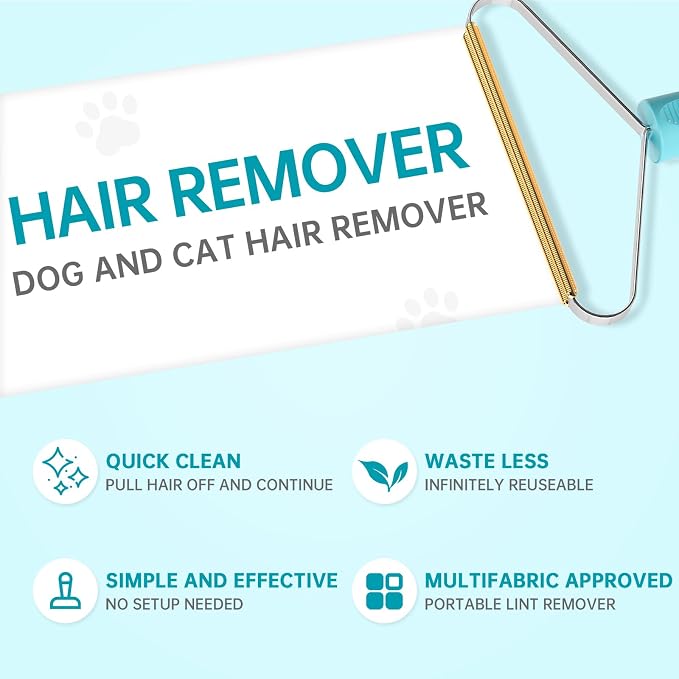 3-Pack Pet Hair Removal Tool, Dog & Cat Hair Remover, Carpet Rake | Fur Removal Tool, Portable Carpet Scraper, Pet Hair Brush, Carpet Rake for Pet Hair Removal, Car Cushions, Sofas, Rug