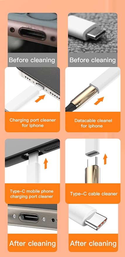 32-in-1 Multi-Functional Cleaning Kit for Electronics Including Headphones,Mobile Phones,Computer,Monitor,Lens and etc, Compact and Portable Design, White
