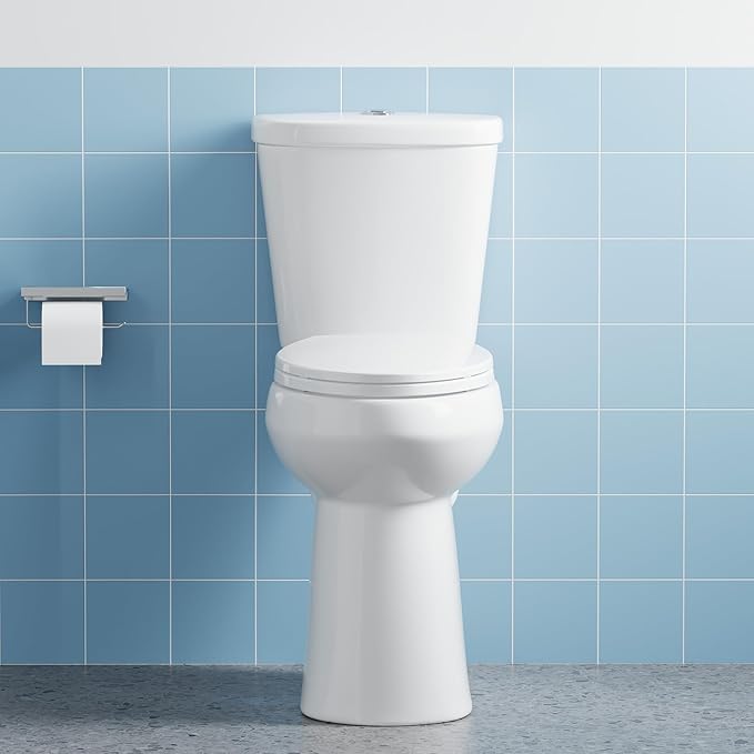 ADA Height 21" Elongated Dual Flush Two-Piece Toilet Set – Upgraded Power Flush, Top Dual Button, Includes Slow-Close PP Seat & Complete Tank
