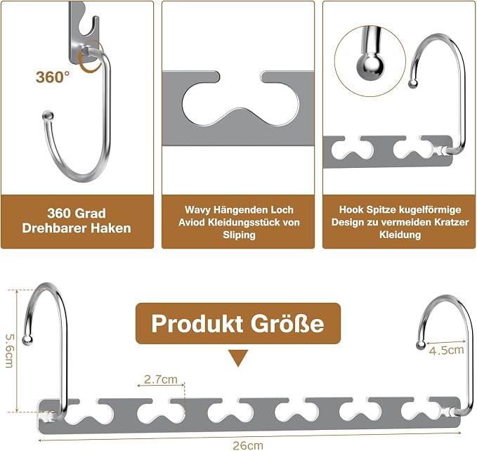 Space Saving Hangers for Clothes 12 Pack, Sturdy Metal Hangers Wardrobe Organizer, Magic Cascading Hanger, Closet Space Saver Closet Organizers and Storage