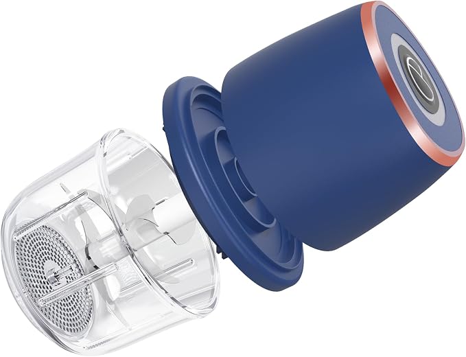 Electric Garlic Chopper, Mini Food Processor & Vegetable Chopper, 350ml Portable Cordless USB Rechargeable Garlic Chopper, Mini Chopper for Onion, Herb, Nut, Easy to Clean Glass Container(Blue)