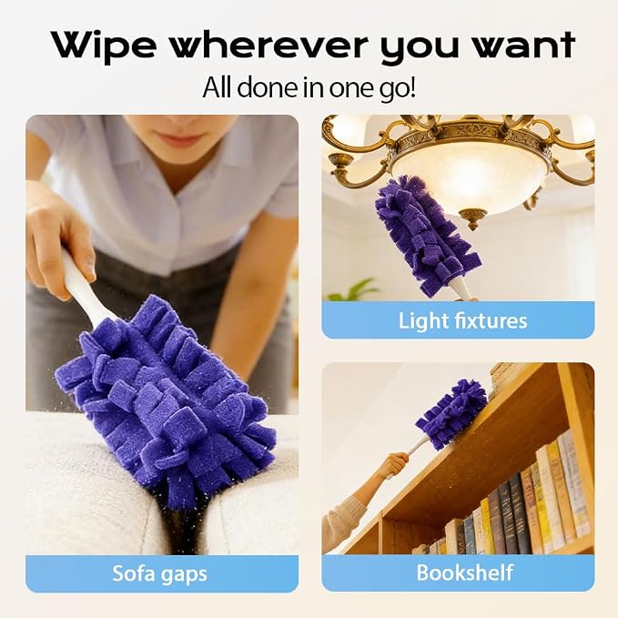Reusable Dusters for Cleaning, 360° Washable Duster Pads, Heavy Duty Reusable Duster Refills, Electrostatic Fleece Dusting Pads for Home & Office (5PC-Mix)