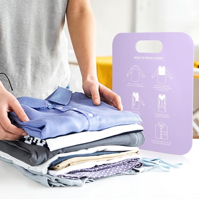 Angoily 2-Pack T Shirt Folding Board Clothes Folder Laundry Organizer for T-Shirt Home Closet Storage 12X9.96 Inch