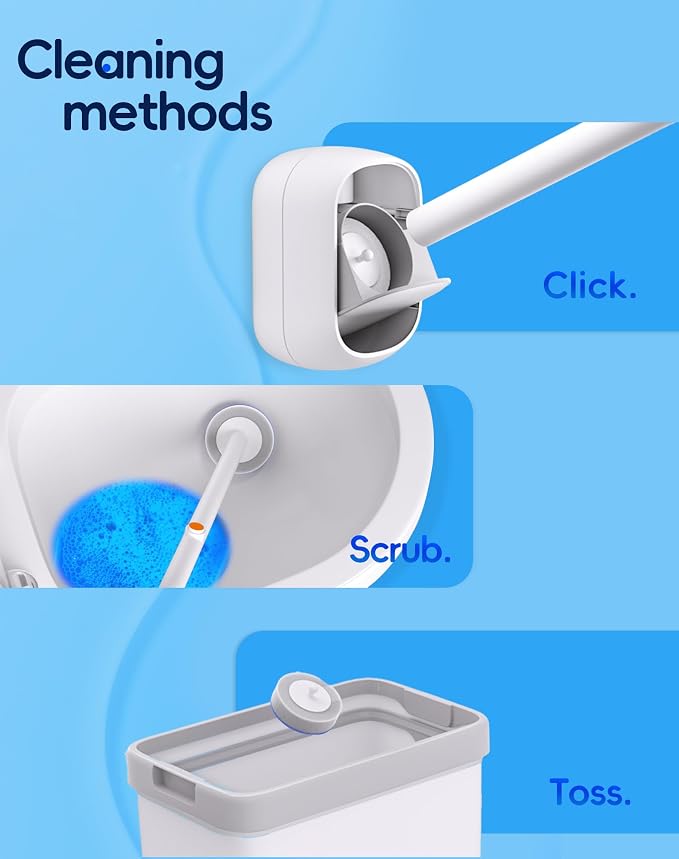 Disposable Toilet Cleaning System - Toilet Wand Kit with 36 High-Performance Refills, Wall Mounted Toilet Brush and Holder for Deep Cleaning Bathroom (36 Refills)