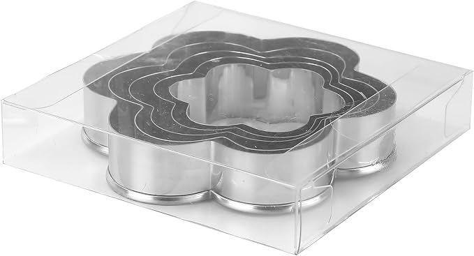 MrCookie Flower Cookie Cutters,5-Pack–2.05"-3.74",Stainless Steel. | Sandwich cutters & biscuit molds.Sturdy for cookies,sandwiches, cake,fruit.Ideal for DIY baking,home use,and parties.