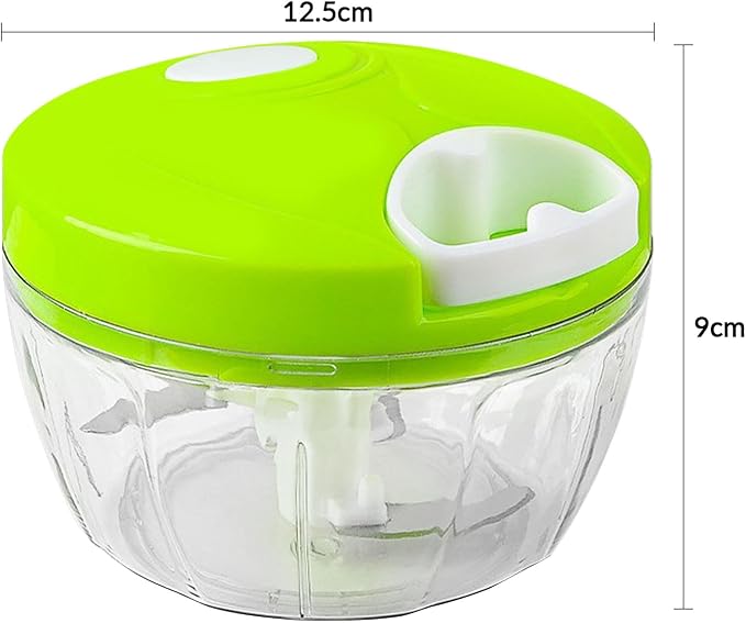 Manual Garlic Chopper Mincer,Food Processor Vegetable Chopper, Portable Hand Pull String Garlic Mincer Onion Cutter for Veggies, Fruits, Nuts, Herbs (green)