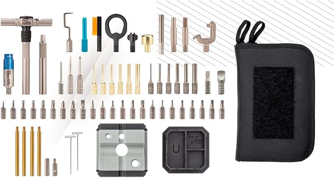 Fix It Sticks Portable Multi-Functional Pistol Armorer's Toolkit | Mini All-In-One Force Turner, Ratcheting T-Way Spanner Locking Hex Drive, Handgun Maintenance Gear Soft Case