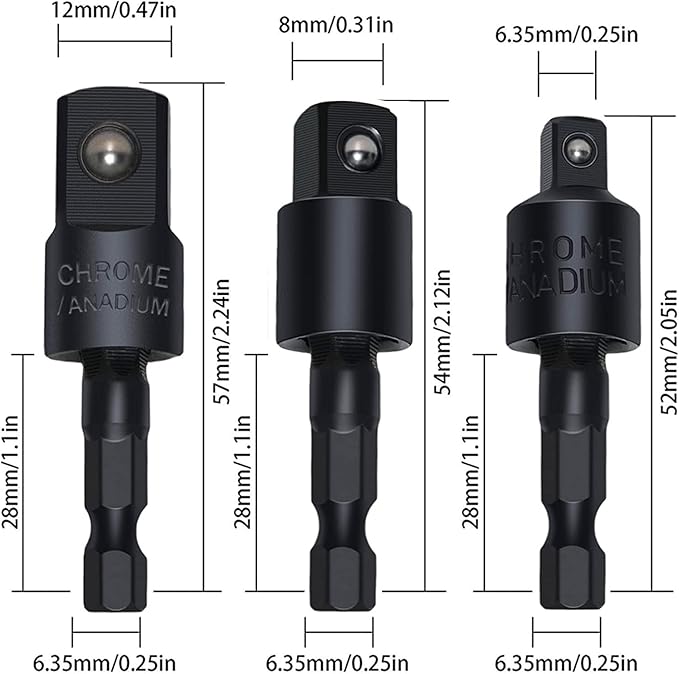 17Pcs Flexible Drill Bit Extension, Include 3Pcs Rotatable Socket Adapter 2Pcs Hex Shank 105° Right Angle Drill Attachment 10 Short Screwdriver Bits 90° Angled Bits and Bendable Extension