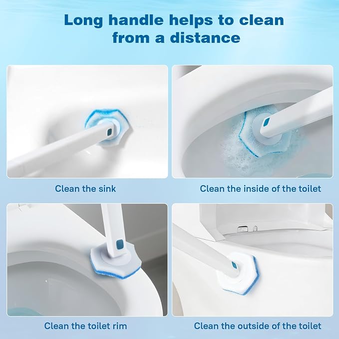 Disposable Toilet Brush Refills,32 Pcs,Disposable Toilet Cleaner,Toilet Bowl Cleaner,Not Compatible with Other Brands